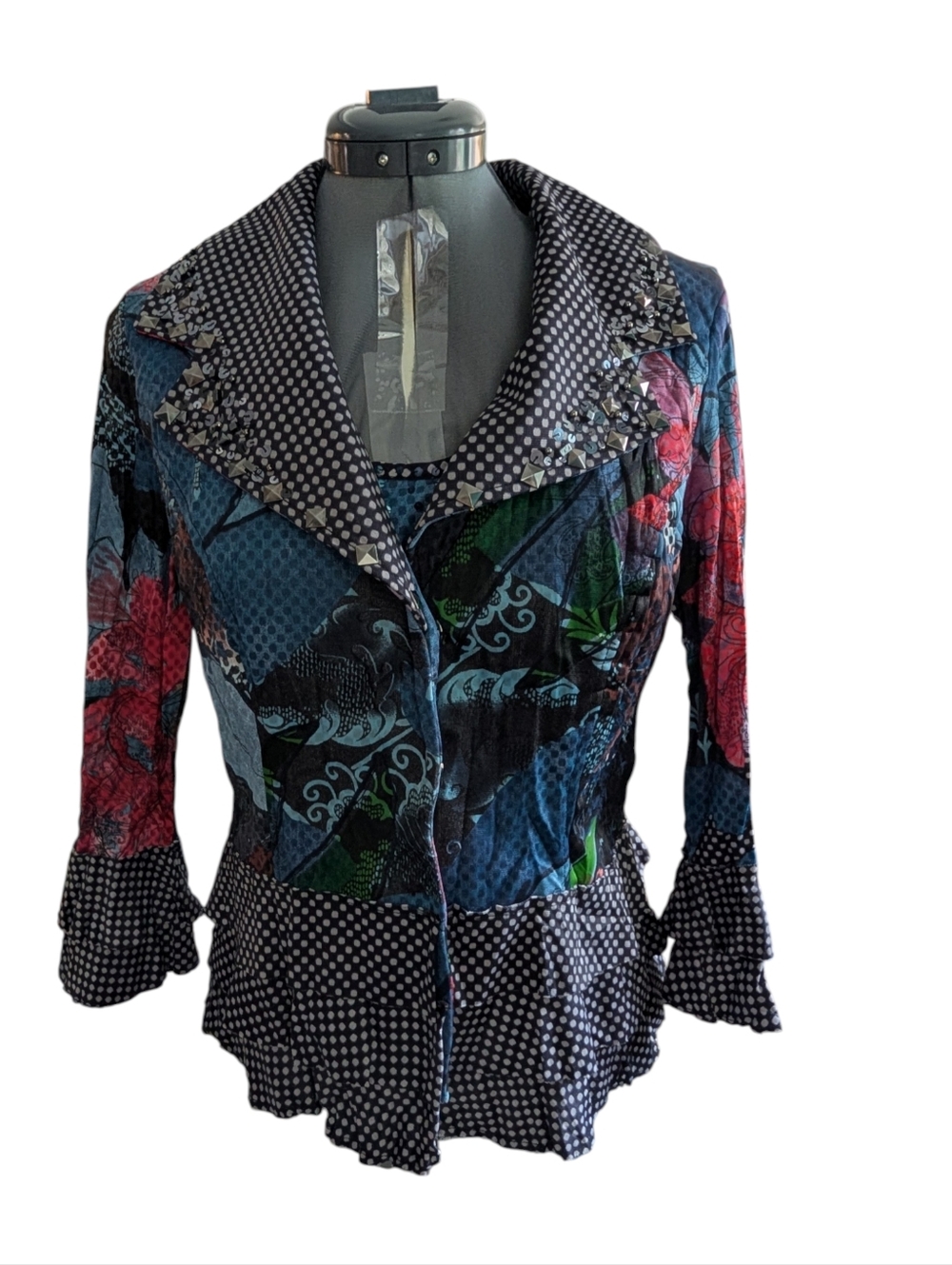 Alberto Makali Y2K Women's Jacket Multi-Color Embellishments Size M